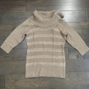by & by Tan Cowl Neck Sweater S